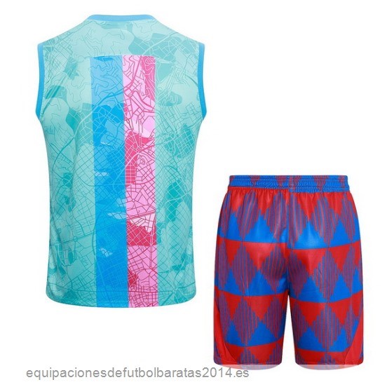 Nuevo Entrenamiento Sin Mangas Conjunto Completo Barcelona 23/24 Verde Rosa Rojo Baratas